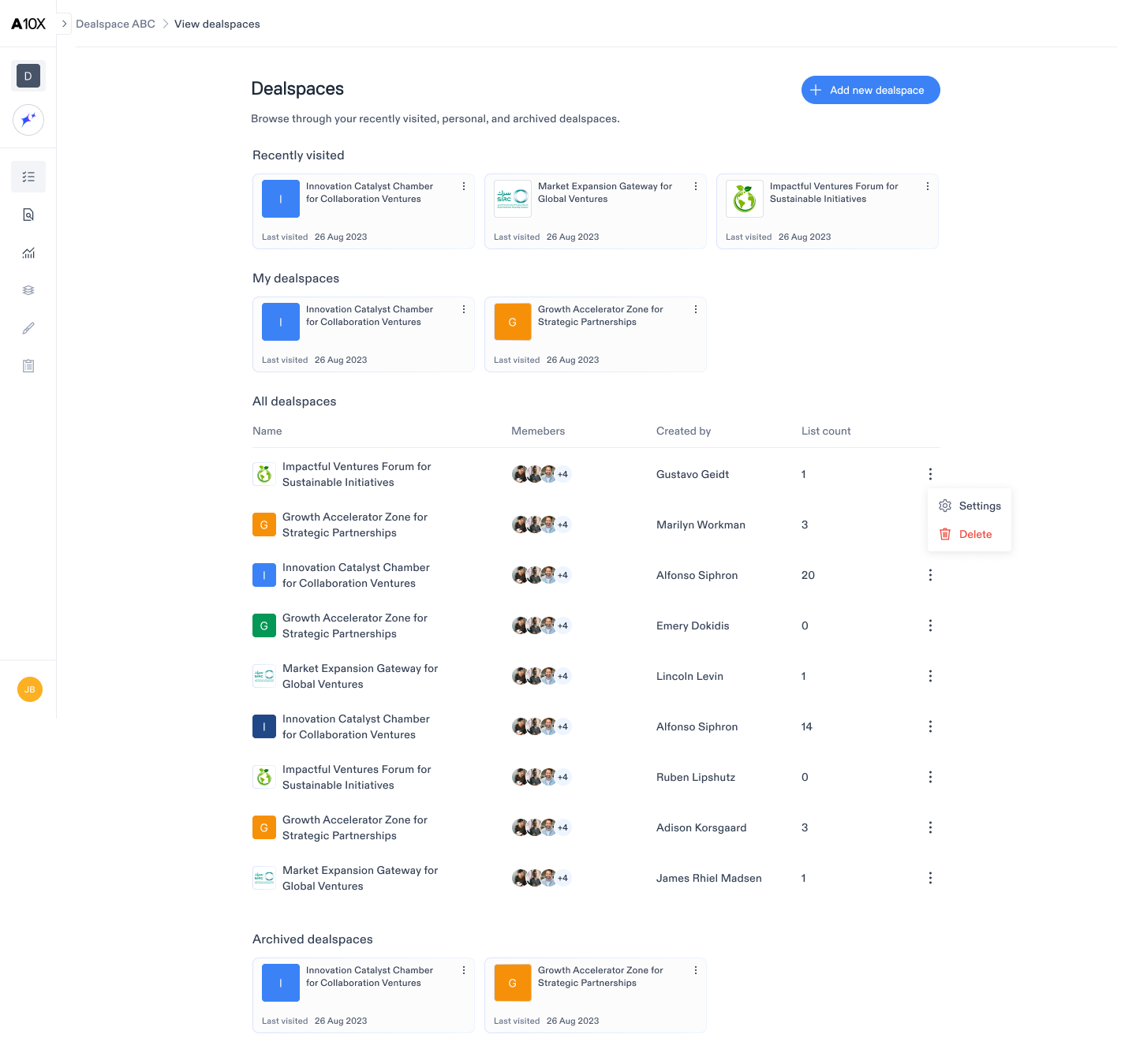 Research inside a Dealspace